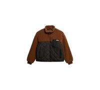 Superdry Women's Workwear Sherpa Fleece Hybrid Jacket, Bison Brown, 16