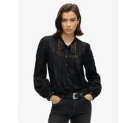 Superdry Womens Woven Lace Long-Sleeved Blouse