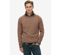 Superdry Wool Blend Knitted Jumper, Brown, Size M, Men Brown