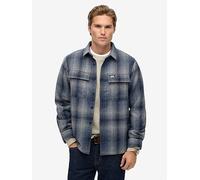 Superdry Wool Miller Check Overshirt, Blue, Size M, Men Blue