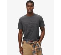 Superdry Workwear Embossed Relaxed T-Shirt Black Cotton Crew Neck Mens