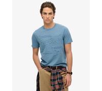 Superdry Workwear Embossed Relaxed T-Shirt Blue Crew Neck Casual Men's