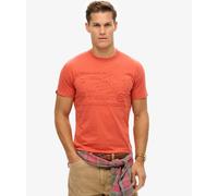 Superdry Workwear Embossed Relaxed T-Shirt Paprika Red Cotton Crew Neck