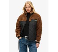 Superdry Women's Workwear Hybrid Fleece Jacket, Bison Brown, 16