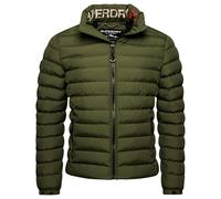 Superdry Men's Quilted Jacket, Dark Moss Green, S