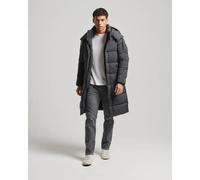 Superdry Rips Longline Puffer Jacket Brown S Men
