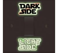 SuperDuperDecor - Light Switch Stickers - Light Side, Dark Side - Black, Colour, or Glow-in-The-Dark. Decal Child Room Lightswitch Wall Vinyl - Glow