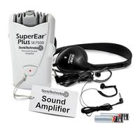 SuperEar Plus SE7500 Hearing Amplifier - Personal Sound Amplification Device with Protective Case, Over-Ear Headphones & Discreet Earbuds
