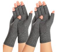 SUPERFA 2 Pairs Compression Arthritis Gloves for Women and Men, Fingerless Gloves for Arthritis Pain Relief, Carpal Tunnel, Rheumatoid and Osteoarthritis