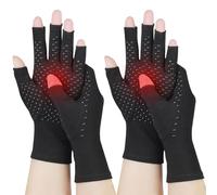 SUPERFA 2 Pairs Compression Arthritis Gloves for Women and Men, Fingerless Gloves for Arthritis Pain Relief, Carpal Tunnel, Rheumatoid and Osteoarthritis
