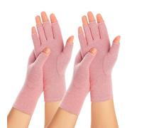 SUPERFA 2 Pairs Compression Gloves for Women and Men, Bamboo Arthritis Fingerless Gloves for Pain Relief