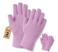 SUPERFA 2 Pairs Fingerless Arthritis Compression Gloves for Women and Men