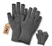 SUPERFA 2 Pairs Fingerless Arthritis Compression Gloves for Women and Men