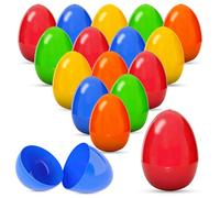 SUPERFA 50 Pack 2.5in Easter Plastic Eggs, 5 Colourful Refillable Easter Egg for Easter Hunt, Filling Treats, Party Favor, Basket Stuffers