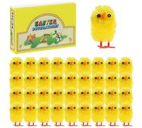 SUPERFA 60 Pcs Mini Easter Chicks, Fluffy Yellow Chenille Chicks for Bonnet Making, Cute Small Birds for Arts and Crafts, Spring Party Favours, Cake Toppers and Home Decoration