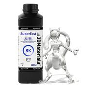 SuperFast 8K 3D Printer Resin Water Washable, 50um Print in 0.5 sec, Made in Korea by 3DMaterials (1000g, Clear)