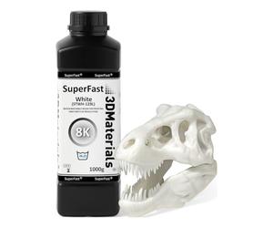 SuperFast 8K 3D Printer Resin Water Washable, 50um Print in 0.5 sec, Made in Korea by 3DMaterials (White, 1000g)