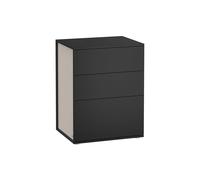 Superfast Toolless Assembly, Bedside Table, Ink Black and Cappuccino Beige