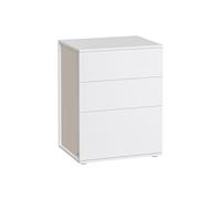 Superfast Toolless Assembly, Bedside Table, Matte White + Cappuccino Beige