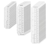 SUPERFINDIN 24Pcs 3 Styles Plastic Bookmark Rulers Page Marker Planner Rulers Pages Finder Ruler Book Mark Measuring Tools for Magazine Notebook Journal Handbook White