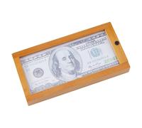 SUPERFINDINGS 1 pc Dollar Bill Display Case Wooden Shadow Box Banknote Postcard Collection Storage Box Antique Display Stand Currency Holder Memorial Photo Display Frame
