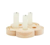 SUPERFINDINGS 1 Set Wood Candle Holder Wooden Tealight Candle Holder Base Wood Advent Ring Pine Wreath Candle Display Stand