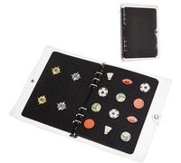 SUPERFINDINGS 10 Pages Enamel Pin Display Book A5 Pins Collection Storage Organizer Book Portable Travel Pin with Clear PVC Cover for Badges Storage and Presentation(Accessories Not Included) Black