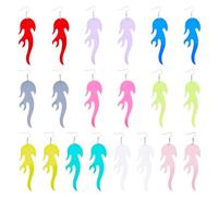SUPERFINDINGS 10 Pairs 10 Colors Unique Fire Earrings Acrylic Fire Flame Dangle Earrings Hip Hop Fire Drop Earrings Multicolor Punk Rock Fire Earrings Funny Gothic Halloween Gifts for Woman