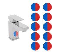 SUPERFINDINGS 10 pc Hot and Cold Water Stickers 35mm Faucet Tip Label Stickers Waterproof Plastic Labels for Shower Head Red Bule Round Stickers Water Temperature Tips Stickers