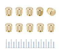 SUPERFINDINGS 10 Sets Golden Cabinet Knobs Aluminium Alloy Drawer Knobs 26x25mm/1.02"x0.09" Drawer Pulls with Screws Knurled Column Kitchen Knob Cabinet Hardware for Cabinets Dressers Kitchen Cupboard