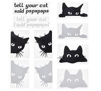 SUPERFINDINGS 10 Sheets 5 Styles Funny Cat Car Decal Tell Your Cat I Said Pspsps Decal Plastic Car Sticker Black and White Cat Sticker for Car Motorcycle Computer Phone Window Luggage Decoration