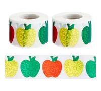 SUPERFINDINGS 1000Pcs Apples Stickers Self-Adhesive Sparkly Apples Waterproof Decals Back to School Fruit Sticker Teacher Reward Stickers for First Day of School Party Supplies Craft Seal Decor