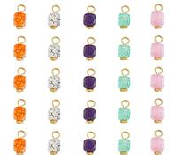 SUPERFINDINGS 100Pcs 5 Colors Natural Crystal Agate Cube Crystal Pendants Charms Stone Pendants for Jewelry Making Necklace Bracelet, Hole: 2-4mm