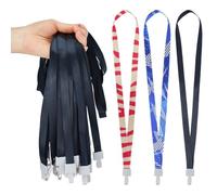 SUPERFINDINGS 100PCS Sublimation Blank Lanyards Black Neck Lanyards with Badge Holder Heat Transfer Lanyard for Custom ID Card Name DIY