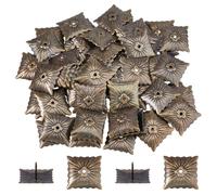 SUPERFINDINGS 100Pcs Upholstery Tacks Square Vintage Upholstery Nails Antique Bronze Upholstery Decorative Tacks Sofa Foam Nails for Chair Bed Furniture Decoration