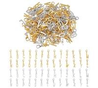 SUPERFINDINGS 104Pcs 2Colors A-Z Alphabet Letter Charms Alloy Zipper Pull Charms Clip On Charms Alphabet ABC Charms Stainless Steel Gold Letter Pendant Charms with Claw Clasps