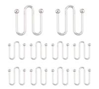 SUPERFINDINGS 10Pcs Alloy U Shape Ring Bikini Clasp Bra Bikini Hook Closure Bra Buckles Front Closing Bras 42.5x8mm Bras Clasp Replacement Part for Bramaking Swimsuit Clothes,Platinum