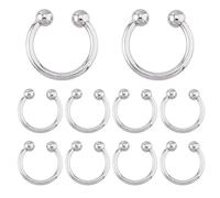 SUPERFINDINGS 10Pcs Bikini Clips Alloy U Shape Ring Garment Clasps Bra Bikini Hook Closure Bra Buckles Front Closing Bras 32x32mm Bras Clasp Replacement Part for Bramaking Swimsuit Clothes,Platinum