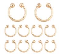 SUPERFINDINGS 10Pcs Bikini Clips Alloy U Shape Ring Garment Clasps Bra/Bikini Hook Closure Bra Buckles Front Closing Bras 32x32mm Bras Clasp Replacement Part for Bramaking Swimsuit Clothes,Light Gold