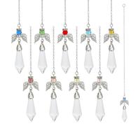 SUPERFINDINGS 10Pcs Guardian Angel Suncatcher Rainbow Prisms Sun Catchers 12.24Inch Glass Sun Catchers Prisms Rainbow Maker Guardian Angel Christmas Ornaments