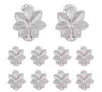 SUPERFINDINGS 10Pcs Major Oak Leaf Lapel Pins Silver Army Officer Insignia of Rank Lapel Pins 27mm Alloy Rank Insignia Miniature Leaf Brooches for Military Uniform