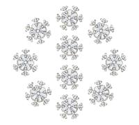 SUPERFINDINGS 10Pcs Snowflake Pins Christams Brooch Silver Xmas Snowflake Brooch Pin Winter Broches Rhinestone Lapel Pins Sweater Dress Shawl Jewelry Accessory Decor for Gift Birthday Party Christmas