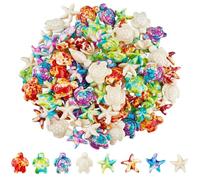 SUPERFINDINGS 113Pcs Dyed Synthetic Turquoise Beads Natural Starfish Sea Turtle Shape Beads Sea Style Pendants for DIY Necklace Pendants Crafts Bracelets Jewelry Making