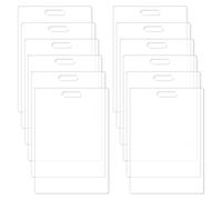 SUPERFINDINGS 12 pc Transparent Acrylic Badge Blank 72x127mm Badge Buddy for DIY ID Card Badge Holder Base Board for Teach Nurse Lab Tech Clear Badge Holder Blanks Tag Backer,Hole: 20x5mm