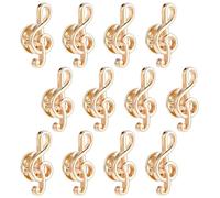 SUPERFINDINGS 12 Pcs Elegant Musical Note Corsage Brooch Platinum G Clef Lapel Pins Tiny Treble Clef Pin 24x11.5mm Zinc Alloy Lapel Badge for Suit Hat Bag Accessories, Metal, no gemstone
