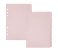 SUPERFINDINGS 12 Sheets Pink Binder Dividers A5 Index Binder Dividers 6 Holes Index Tabs Vertical Plastic Dividers Frosted Index Divider for Planner Notebook,8.27x6.1inch