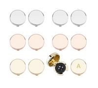 SUPERFINDINGS 12Pcs 3 Colors Blank Button Covers Brass Cufflinks Tray Settings 14.5mm for Picture Cuff Making