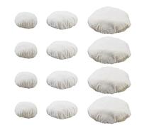 SUPERFINDINGS 12Pcs 3 Sizes Reusable Sourdough Cloth Cover Handmade Cotton Cloth Covers Jar Covers Elastic Cloth lid with Diameter of 8/10/16cm for Sourdough Starter Container Mason Jars Mouth