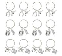 SUPERFINDINGS 12Pcs 3Styles Alloy Keyring Western Cowboy Keychain, Keychain Charm Cowboy Hat Key Ring Accessories Boot Keychain for Western Country Jewelry Keychain, 4.5~4.8cm