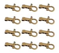SUPERFINDINGS 12pcs Adjustable Bow Shackles - Antique Bronze D Ring Shackle Clasps with 5 Holes - Paracord Bracelets Making Buckles